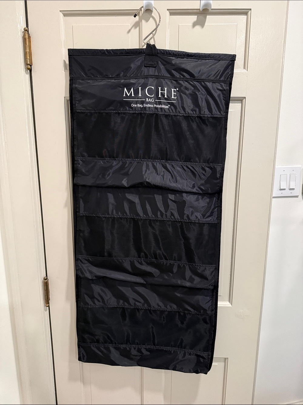 Miche Black Hanging Big Bag Closet Organizer with Multiple Pockets